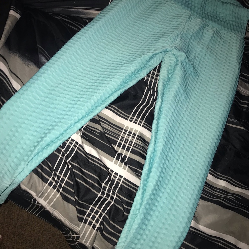 Brazilian honeycomb aqua leggings